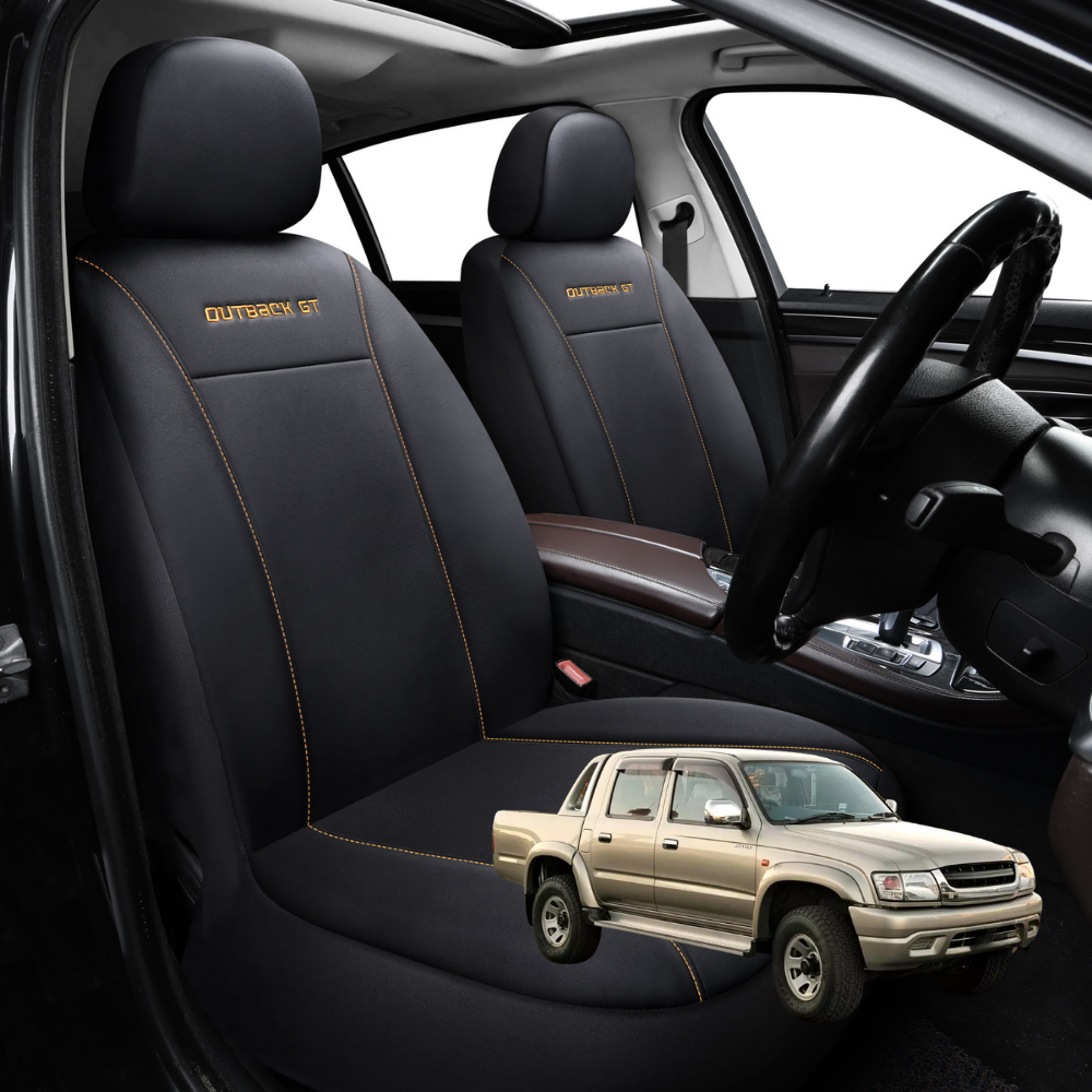 Car Front Seat Cover for Toyota Hilux Double Cab 1997 - 2005  - Black