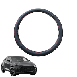 Steering Wheel Cover for Toyota C-HR 2024 - Current Koba - Black Microfiber Leather - Circle 38 cm