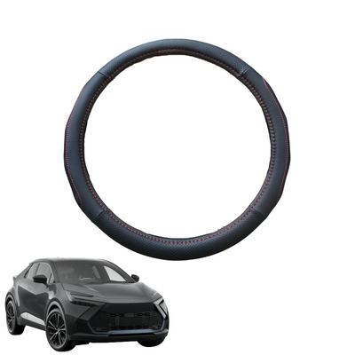 Steering Wheel Cover for Toyota C-HR 2024 - Current Koba - Black Microfiber Leather - Circle 38 cm