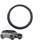 Steering Wheel Cover for Audi Q7 SQ7 2015 - Current 4M - Black Microfiber Leather - Circle 38 cm-1