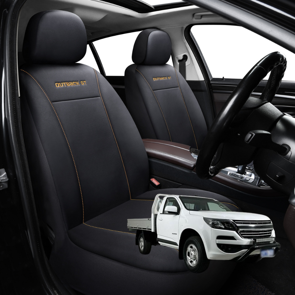 Car Front Seat Cover for Holden Colorado Ute Single Cab 2017 - 2020 (RG) - Black