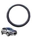 Steering Wheel Cover for Ford Kuga TF 2012 - 2016 TE - Black Microfiber Leather - Circle 38 cm-1