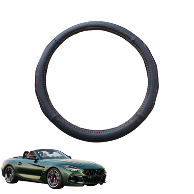 Steering Wheel Cover for BMW Z4 Roadster 2018 - Current (G29) - Black Microfiber Leather - Circle 38 cm