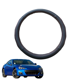 Steering Wheel Cover for Subaru BRZ 2012 - 2021 Z1 - Black Microfiber Leather - Circle 38 cm