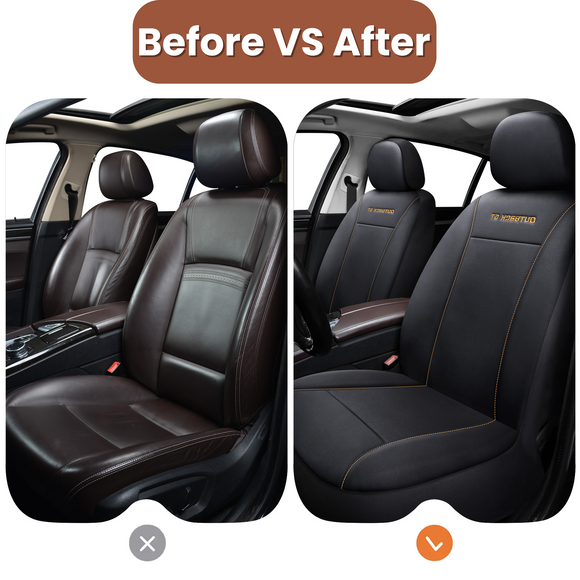 Car Front Seat Cover for Toyota LandCruiser 200 2012 - 2021 (GX GXL) - Black - 27 x 26 x 10 cm