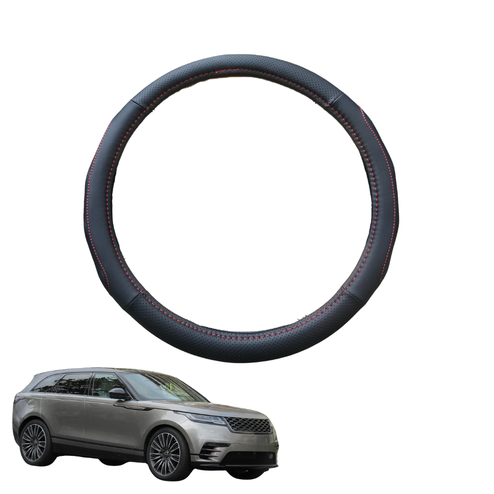 Steering Wheel Cover for Land Rover Range Rover Velar 2017 - Current (L560) - Black Microfiber Leather - Circle 38 cm