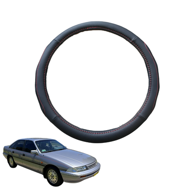 Steering Wheel Cover for Toyota Lexcen VN-VP 1993 - 1997 - Black Microfiber Leather - Circle 38 cm