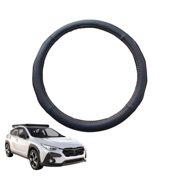 Steering Wheel Cover for Subaru Crosstrek 2023 - Current (GU) - Black Microfiber Leather - Circle 38 cm
