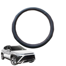 Steering Wheel Cover for Hyundai Kona 2023 - Current (SX2 Petrol) - Black Microfiber Leather - Circle 38 cm-1