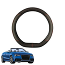 Steering Wheel Cover for Audi A5 S5 RS5 2017 - Current (Coupe/Cabriolet) - Black Microfiber Leather - D-Shape 38 cm-1