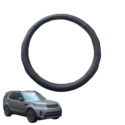 Steering Wheel Cover for Land Rover Discovery 2017 - Current (D5) - Black Microfiber Leather - Circle 38 cm