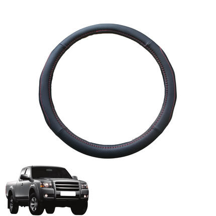 Steering Wheel Cover for Ford Ranger 2006 - 2011 (PJ/PK) - Black Microfiber Leather - Circle 38 cm