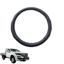 Steering Wheel Cover for Holden Colorado Ute Single Cab 2017 - 2020 (RG) - Black Microfiber Leather - Circle 38 cm-1