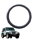 Steering Wheel Cover for Jeep Wrangler 1996 - 2006 (TJ) - Black Microfiber Leather - Circle 38 cm-1