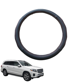 Steering Wheel Cover for Mercedes-Benz GLS-Class 2012 - 2019 (X166) - Black Microfiber Leather - Circle 38 cm