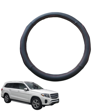 Steering Wheel Cover for Mercedes-Benz GLS-Class 2012 - 2019 (X166) - Black Microfiber Leather - Circle 38 cm