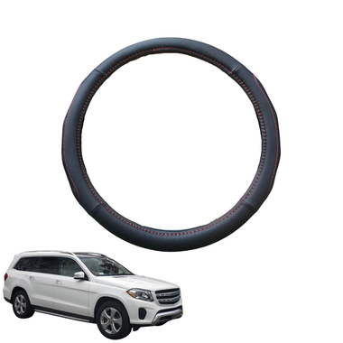 Steering Wheel Cover for Mercedes-Benz GLS-Class 2012 - 2019 (X166) - Black Microfiber Leather - Circle 38 cm