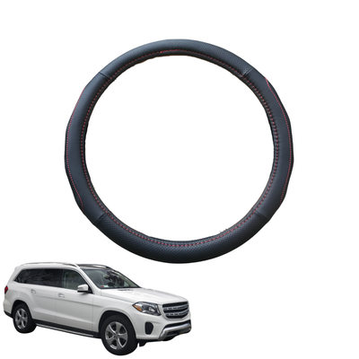 Steering Wheel Cover for Mercedes-Benz GLS-Class 2012 - 2019 (X166) - Black Microfiber Leather - Circle 38 cm