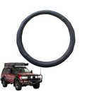 Steering Wheel Cover for Toyota LandCruiser 80 1990 - 1998 - Black Microfiber Leather - Circle 38 cm-1