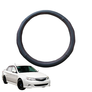 Steering Wheel Cover for Subaru Impreza 2007 - 2011 G3 - Black Microfiber Leather - Circle 38 cm