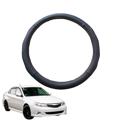 Steering Wheel Cover for Subaru Impreza 2007 - 2011 G3 - Black Microfiber Leather - Circle 38 cm