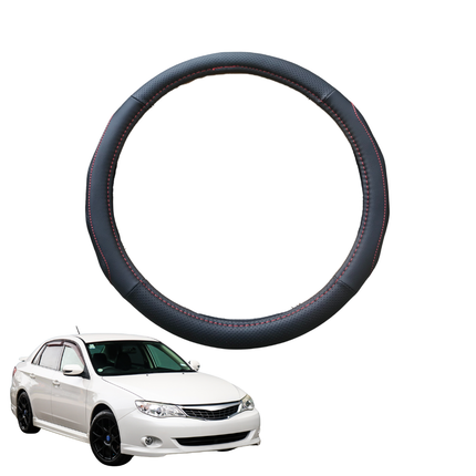 Steering Wheel Cover for Subaru Impreza 2007 - 2011 G3 - Black Microfiber Leather - Circle 38 cm