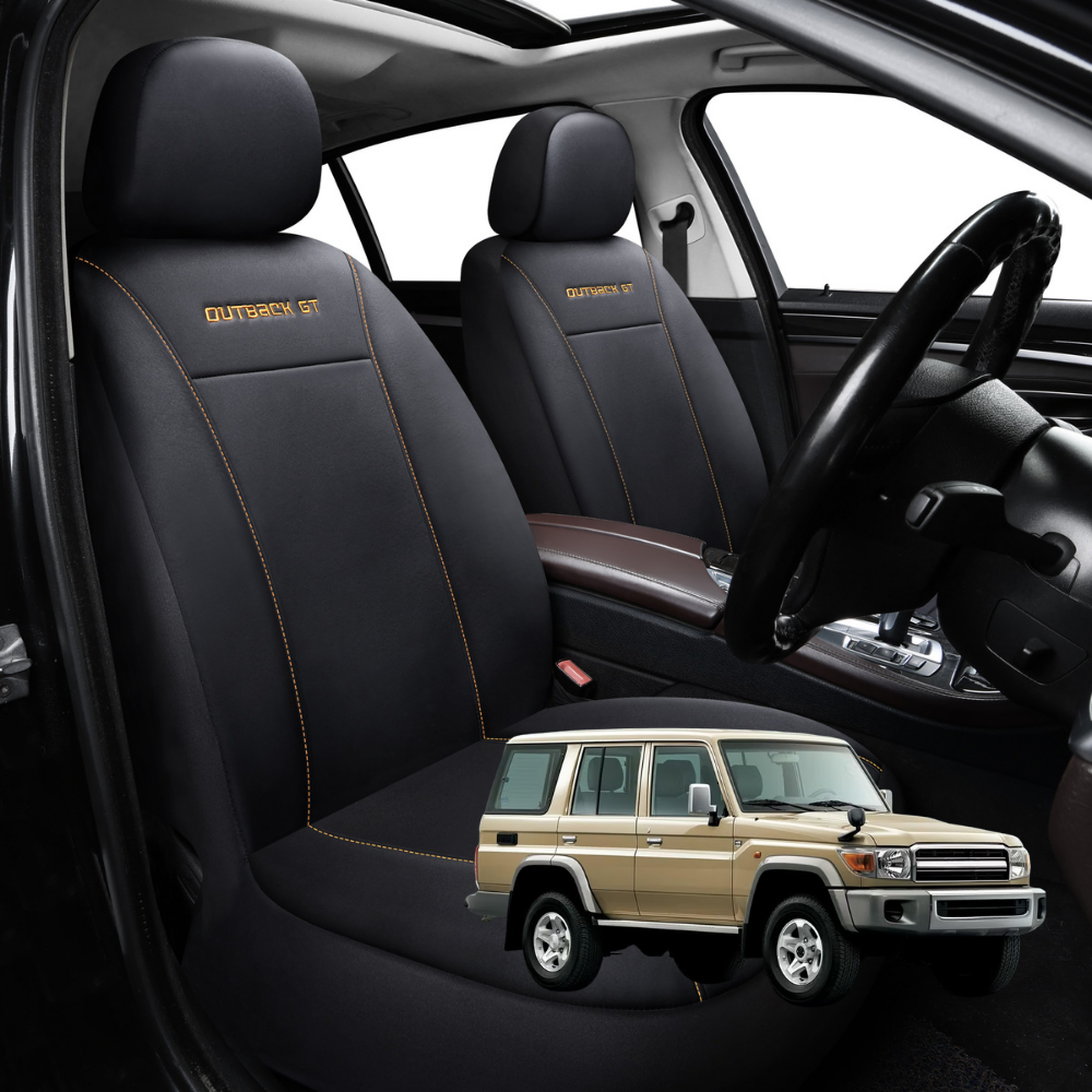 Car Front Seat Cover for Toyota LandCruiser 70 Double Cab 2014 - Current - Black - 27 x 26 x 10 cm