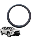 Steering Wheel Cover for Toyota RAV4 2019 - Current (XA50) - Black Microfiber Leather - Circle 38 cm-1