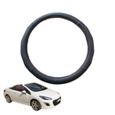 Steering Wheel Cover for Peugeot 308 2007 - 2013 CC Cabriolet (T7) - Black Microfiber Leather - Circle 38 cm-1