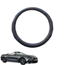Steering Wheel Cover for BMW 8 Series 2018 - Current Coupe/Convertible (G14 G15) - Black Microfiber Leather - Circle 38 cm-1