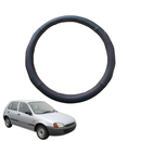 Steering Wheel Cover for Toyota Starlet 1996 - 1999 (P90) - Black Microfiber Leather - Circle 38 cm-1