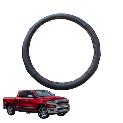 Steering Wheel Cover for RAM 1500 Laramie 2019 - Current (DT) - Black Microfiber Leather - Circle 38 cm