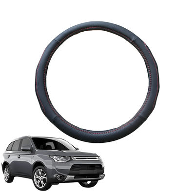 Steering Wheel Cover for Mitsubishi Outlander 2006 - 2012 (CW/ZG/ZH) - Black Microfiber Leather - Circle 38 cm