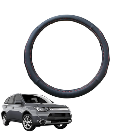 Steering Wheel Cover for Mitsubishi Outlander 2006 - 2012 (CW/ZG/ZH) - Black Microfiber Leather - Circle 38 cm