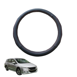 Steering Wheel Cover for Honda Odyssey 2009 - 2013 Luxury 7 Seater (ViL) - Black Microfiber Leather - Circle 38 cm