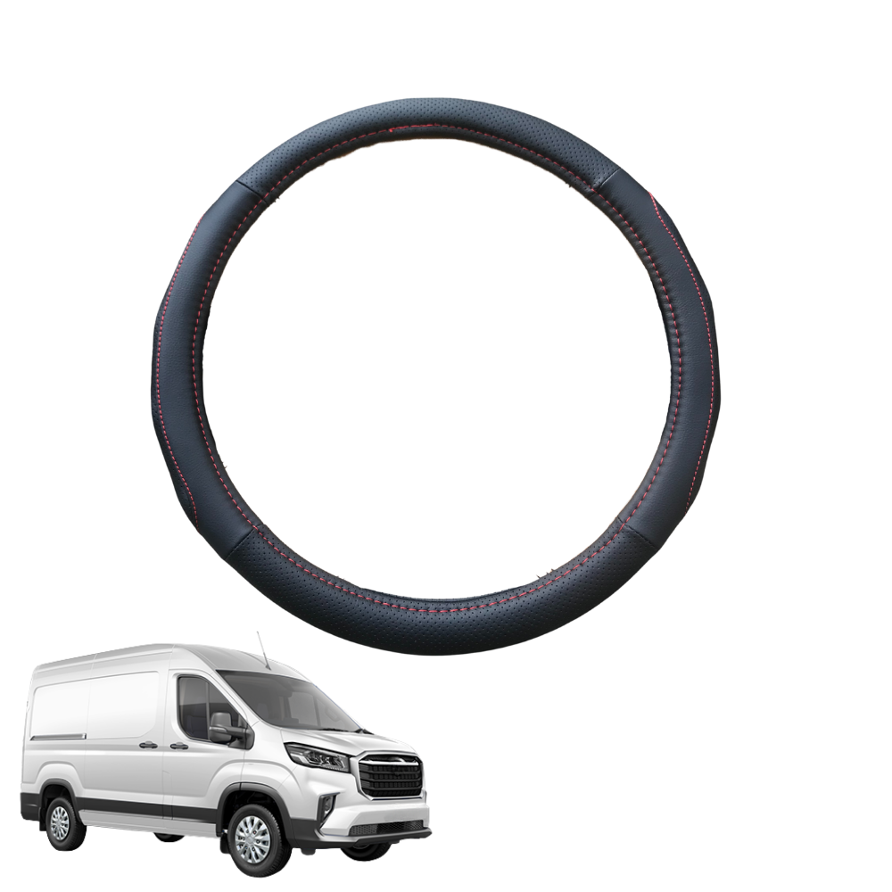 Steering Wheel Cover for LDV Deliver 9 Cab 2019 - Current - Black Microfiber Leather - Circle 38 cm