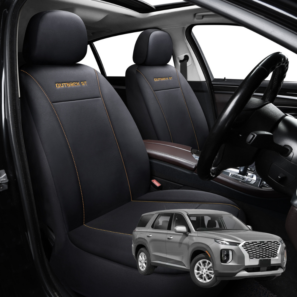 Car Front Seat Cover for Hyundai Palisade 2021 - Current 8 Seater - Black