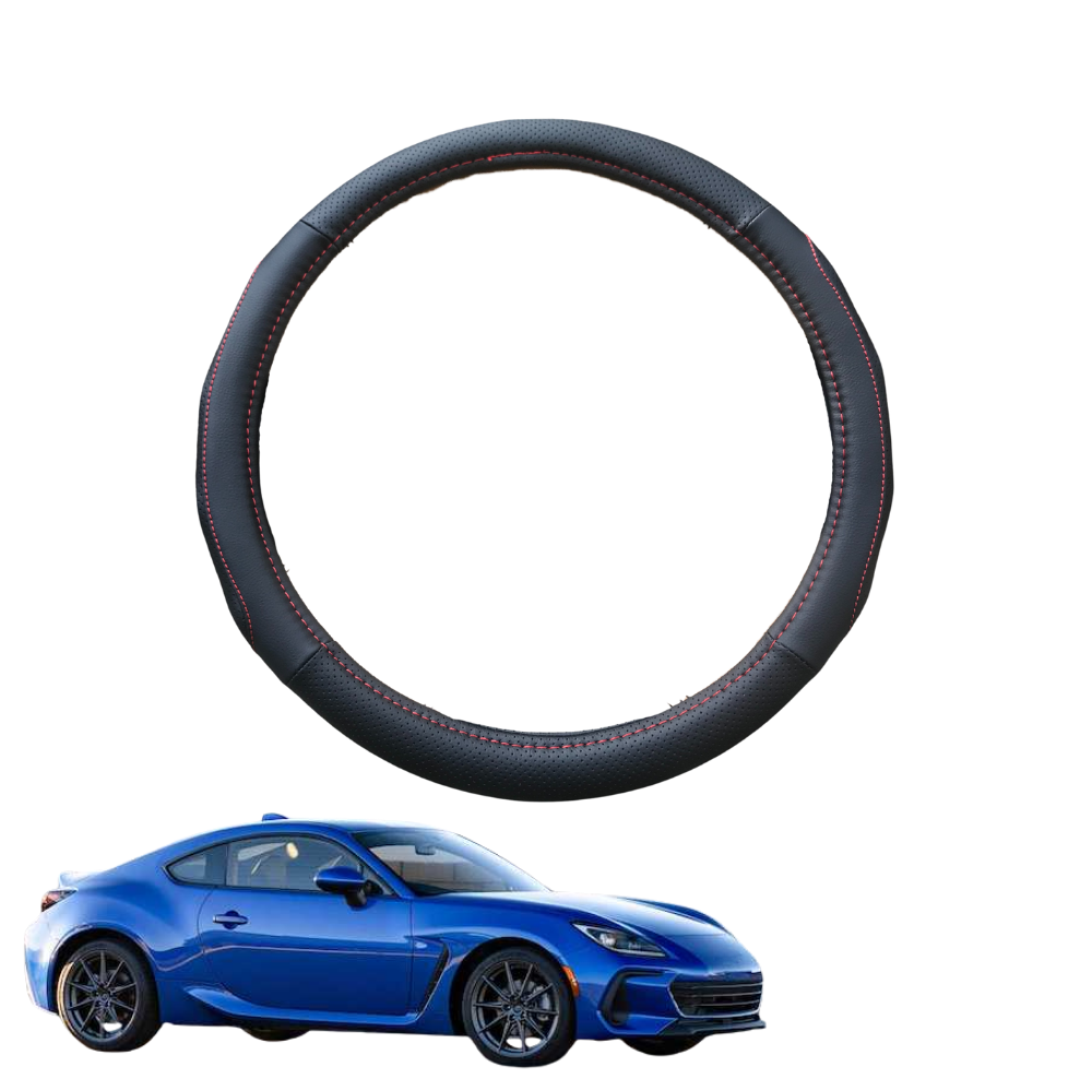 Steering Wheel Cover for Subaru BRZ 2021 - Current Z1 - Black Microfiber Leather - Circle 38 cm