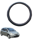 Steering Wheel Cover for Honda Jazz 2002 - 2008 (GD/GE) - Black Microfiber Leather - Circle 38 cm-1