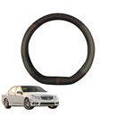 Steering Wheel Cover for Mercedes-Benz E-Class 2009 - 2016 Sedan (W212) - Black Microfiber Leather - D-Shape 38 cm-1