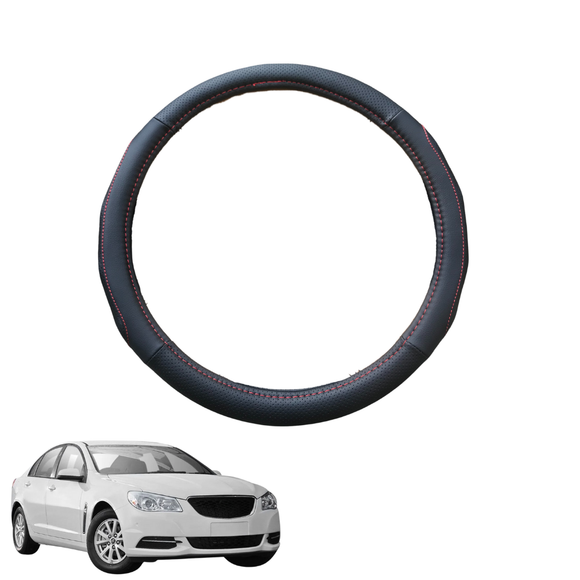 Steering Wheel Cover for Holden Commodore 2013 - 2017 (VF) - Black Microfiber Leather - Circle 38 cm