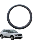 Steering Wheel Cover for Hyundai Venue 2019 - Current QX - Black Microfiber Leather - Circle 38 cm-1