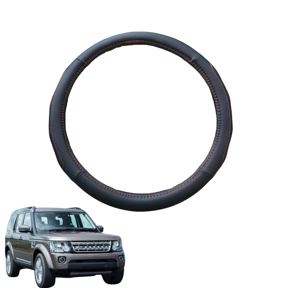 Steering Wheel Cover for Land Rover Discovery 2009 - 2017 (D4) - Black Microfiber Leather - Circle 38 cm