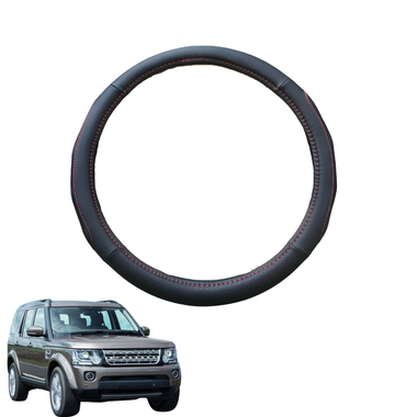 Steering Wheel Cover for Land Rover Discovery 2009 - 2017 (D4) - Black Microfiber Leather - Circle 38 cm
