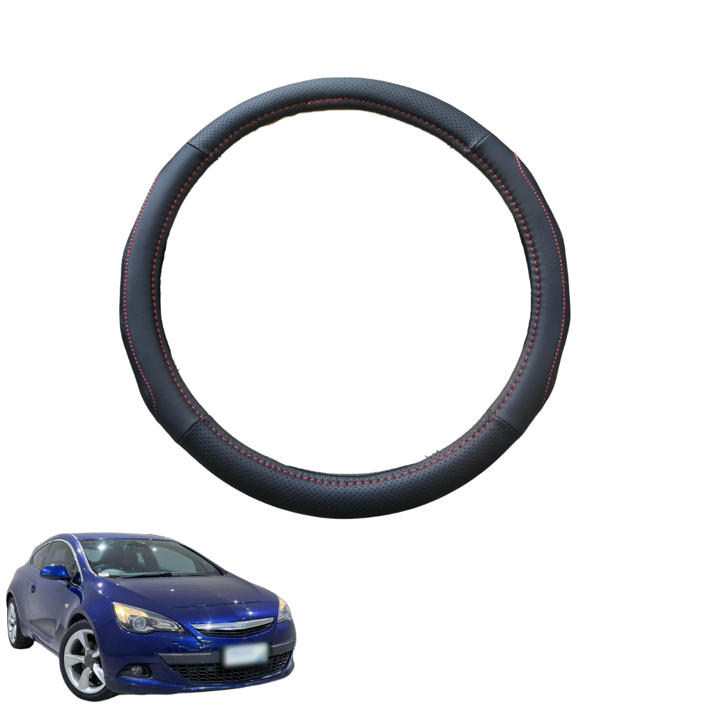 Steering Wheel Cover for Holden Astra 2009 - 2016 (PJ) - Black Microfiber Leather - Circle 38 cm