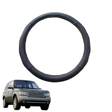 Steering Wheel Cover for Land Rover Range Rover 2002 - 2012 - Black Microfiber Leather - Circle 38 cm