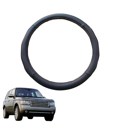 Steering Wheel Cover for Land Rover Range Rover 2002 - 2012 - Black Microfiber Leather - Circle 38 cm