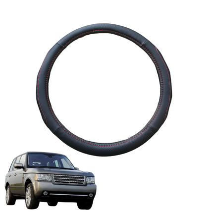 Steering Wheel Cover for Land Rover Range Rover 2002 - 2012 - Black Microfiber Leather - Circle 38 cm