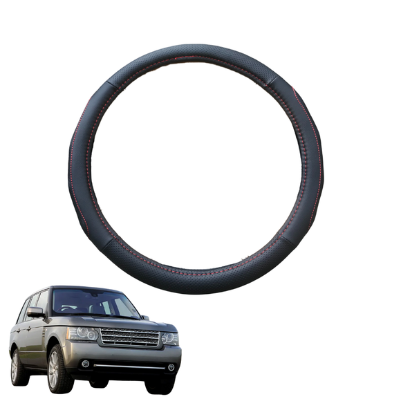 Steering Wheel Cover for Land Rover Range Rover 2002 - 2012 - Black Microfiber Leather - Circle 38 cm