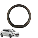 Steering Wheel Cover for Suzuki Swift Sport 2017 - Current (AZ) - Black Microfiber Leather - D-Shape 38 cm-1